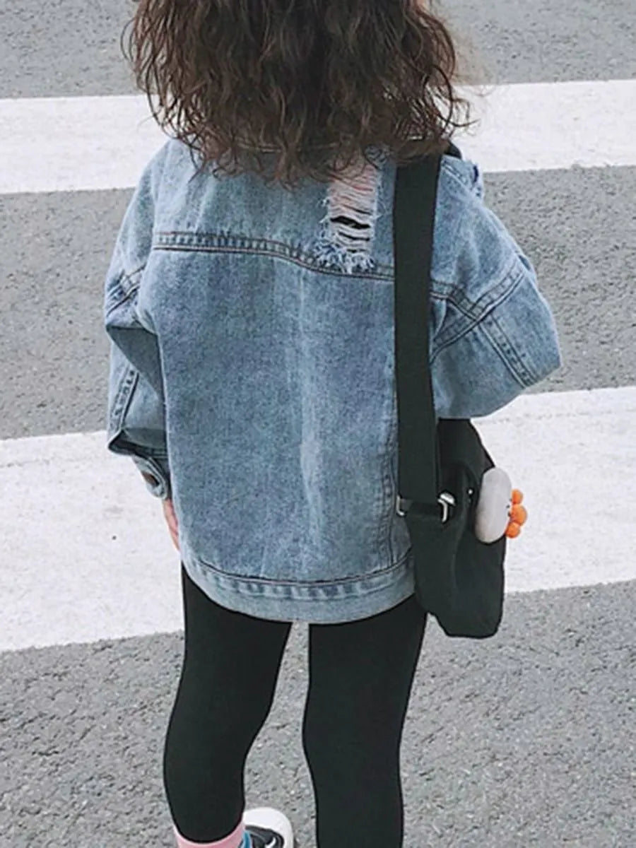 Style Equation: Denim Jacket And Distressed Jeans